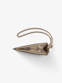 Petite pochette-bracelet avec &eacute;tui pour cartes Jet Set en cuir grain&eacute;