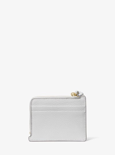 Jet Set Small Pebbled Leather Card Case Wristlet in OPTIC WHITE | Michael Kors