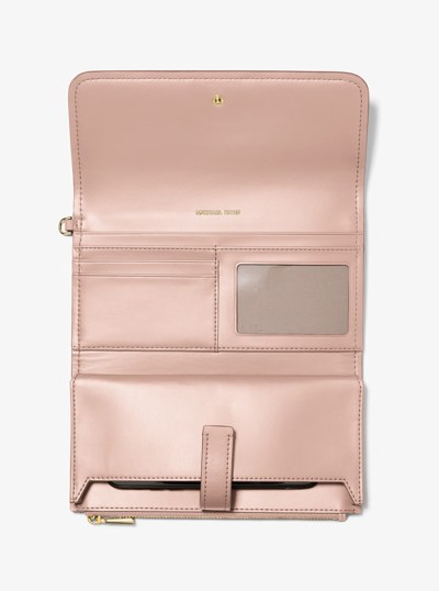 Jet Set Medium Pebbled Leather Smartphone Wristlet in SOFT PINK | Michael Kors