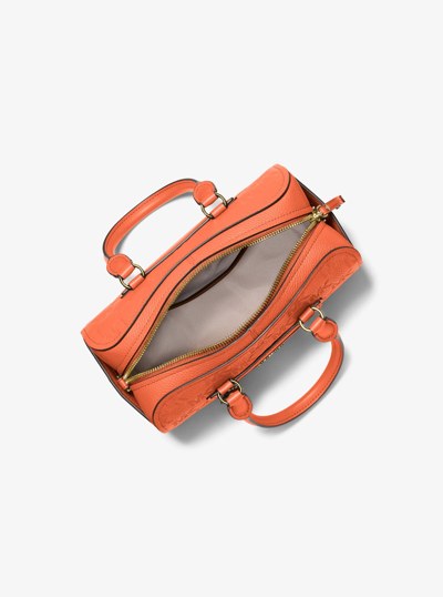 Jet Set Travel Extra-Small Logo Embossed Leather Duffel Crossbody Bag