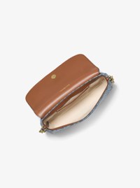 Nolita Small Logo Jacquard Denim Crossbody Bag