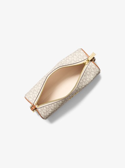 Izzy Small Signature Logo Barrel Pochette in VANILLA/ACORN | Michael Kors
