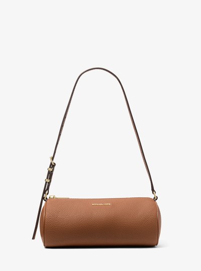 Izzy Small Pebbled Leather Barrel Pochette in LUGGAGE | Michael Kors