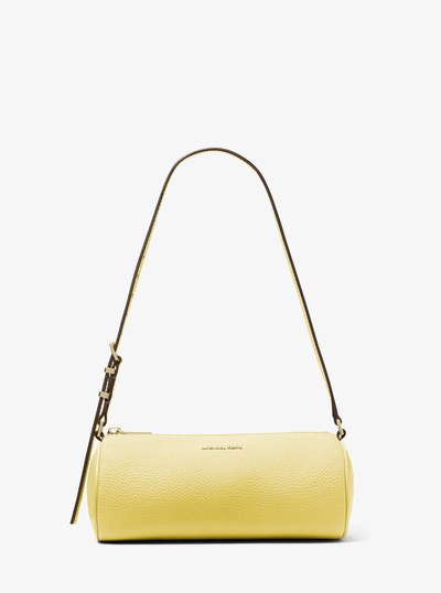 Izzy Small Pebbled Leather Barrel Pochette in LEMON | Michael Kors