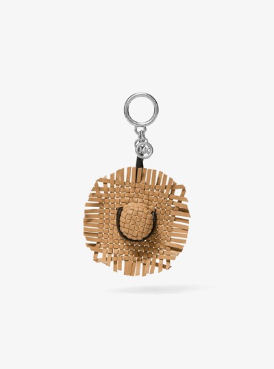 Woven Leather Hat Bag Charm in PEANUT | Michael Kors