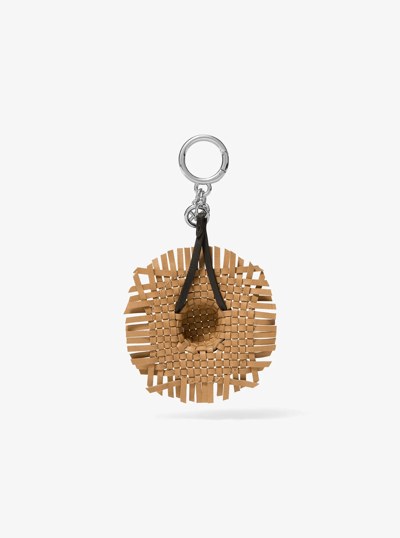 Woven Leather Hat Bag Charm in PEANUT | Michael Kors
