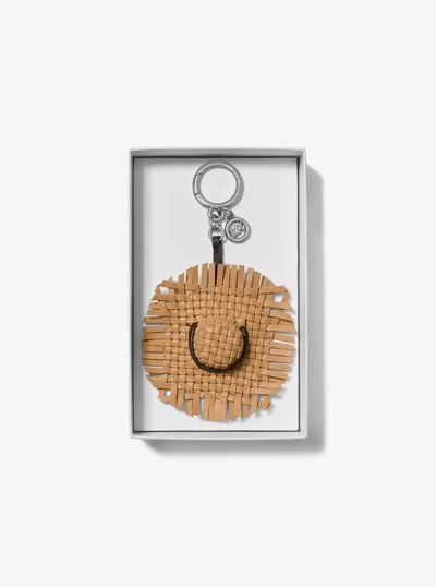 Woven Leather Hat Bag Charm in PEANUT | Michael Kors
