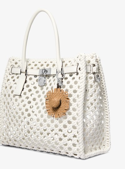 Woven Leather Hat Bag Charm in PEANUT | Michael Kors
