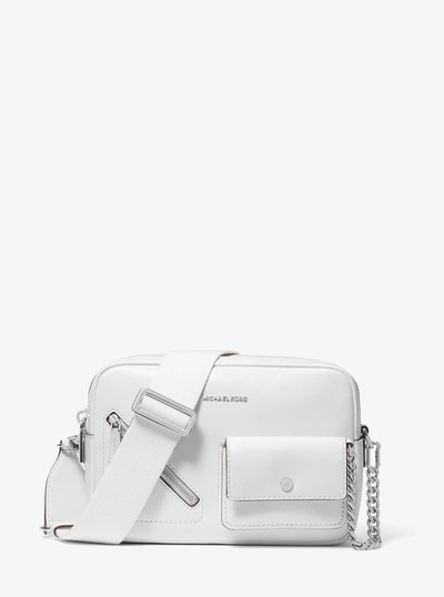 Bryant Medium Leather Camera Crossbody Bag With Card Case in OPTIC WHITE | Michael Kors
