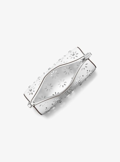 Izzy Small Pebbled Leather Barrel Pochette in OPTIC WHITE | Michael Kors