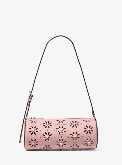 Izzy Small Pebbled Leather Barrel Pochette in SMOKEY ROSE | Michael Kors