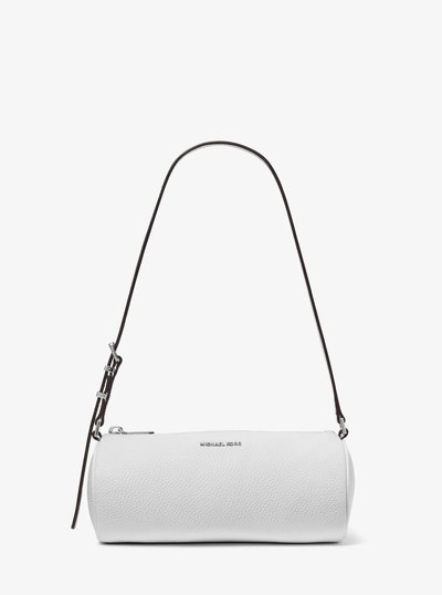 Izzy Small Pebbled Leather Barrel Pochette in OPTIC WHITE | Michael Kors