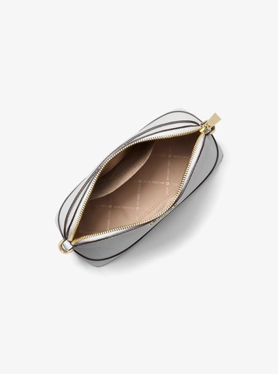 Large Saffiano Leather Dome Crossbody Bag in OPTIC WHITE | Michael Kors