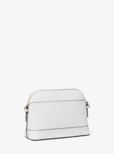 Large Saffiano Leather Dome Crossbody Bag in OPTIC WHITE | Michael Kors