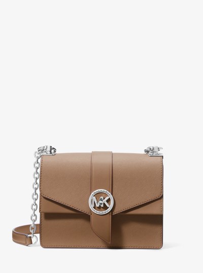 Greenwich Small Saffiano Leather Crossbody Bag in DRIFTWOOD | Michael Kors