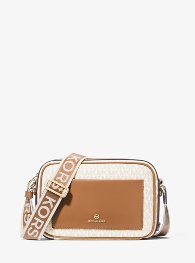 Grand sac &agrave; bandouli&egrave;re Maeve &agrave; logo in VANILLE/NOISETTE | Michael Kors