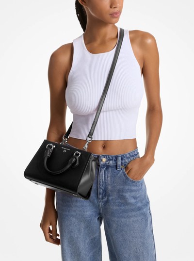 Marilyn Small Saffiano Leather Crossbody Bag in BLACK | Michael Kors