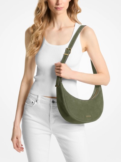 Avra Medium Suede Crossbody Bag in SMOKEY OLIVE | Michael Kors