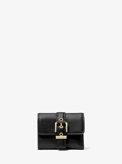 Colby Small Leather Tri-Fold Wallet in BLACK | Michael Kors