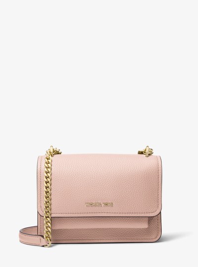 Claire Small Pebbled Leather Convertible Shoulder Bag in SOFT PINK | Michael Kors