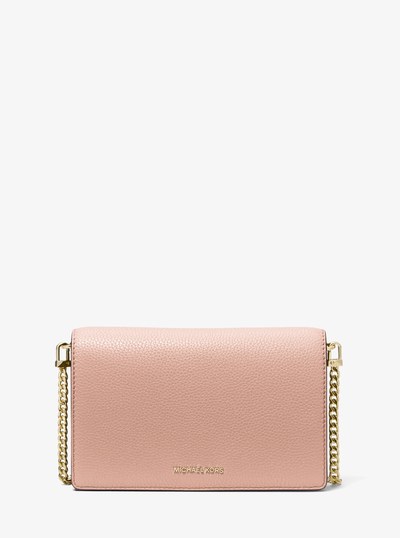 Jet Set Medium Pebbled Leather Crossbody Bag in SOFT PINK | Michael Kors