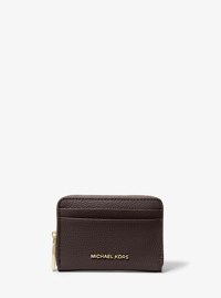Jet Set Small Pebbled Leather Zip-Around Card Case