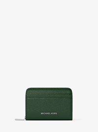 Jet Set Small Pebbled Leather Zip-Around Card Case
