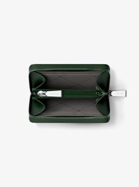Jet Set Small Pebbled Leather Zip-Around Card Case