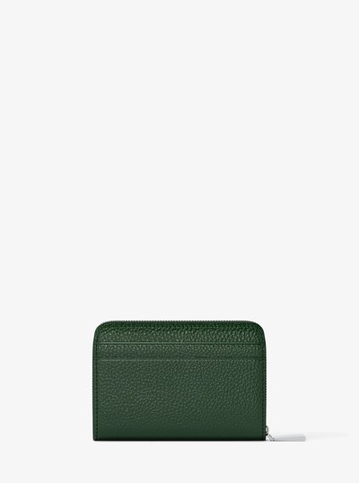 Jet Set Small Pebbled Leather Zip-Around Card Case in MOSS | Michael Kors