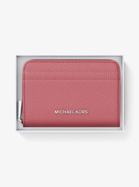 Jet Set Small Pebbled Leather Zip-Around Card Case