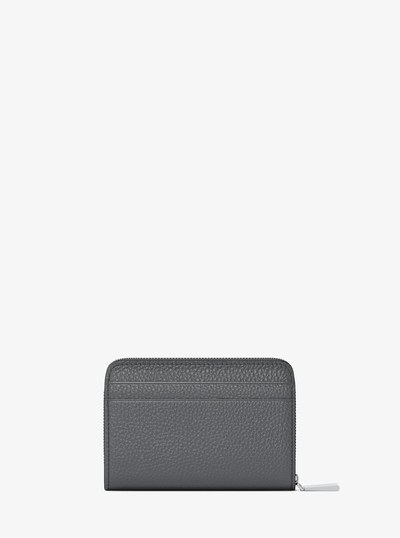 Jet Set Small Pebbled Leather Zip-Around Card Case in HEATHER GREY | Michael Kors