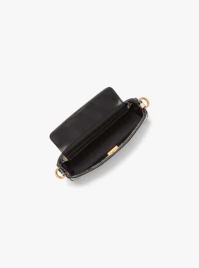 Bryant Small Snake Embossed Leather Convertible Pochette in NATURAL | Michael Kors
