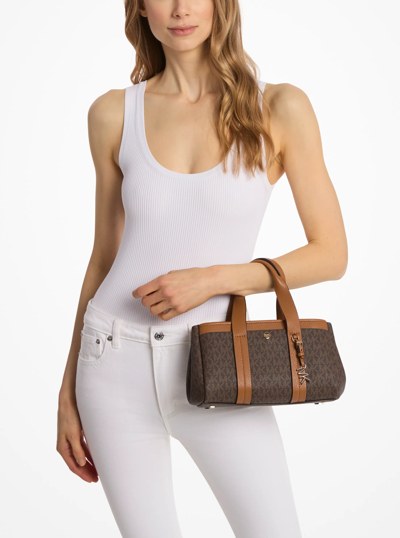 Romee Extra-Small Signature Logo Crossbody Bag in BRN/ACORN | Michael Kors