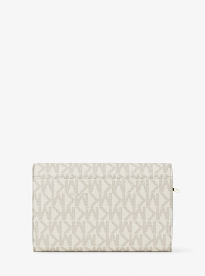 Jet Set Large Signature Logo Wallet in VANILLA/ACORN | Michael Kors