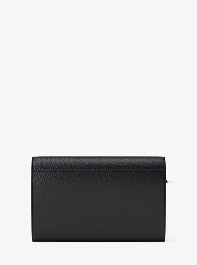 Jet Set Large Pebbled Leather Wallet in BLACK | Michael Kors