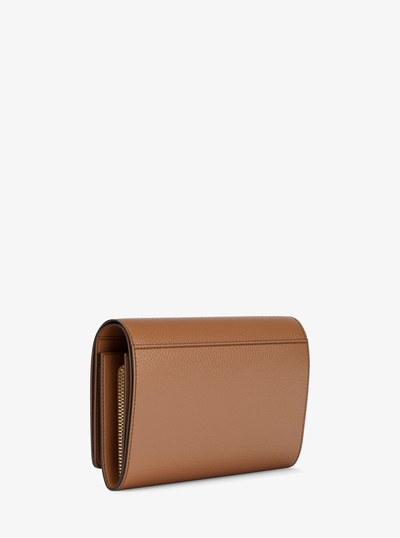Jet Set Large Pebbled Leather Wallet in LUGGAGE | Michael Kors
