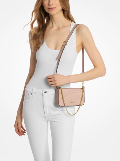 Bryant Small Signature Logo Convertible Pochette in BALLET | Michael Kors
