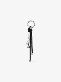 Silver-Tone and Speckled Cord Bag Charm