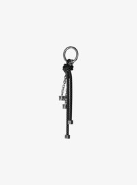 Silver-Tone and Speckled Cord Bag Charm