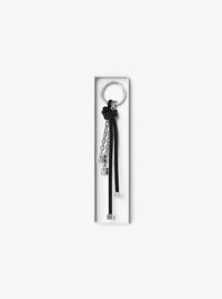 Silver-Tone and Speckled Cord Bag Charm