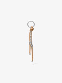 Silver-Tone and Speckled Cord Bag Charm