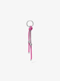 Silver-Tone and Speckled Cord Bag Charm