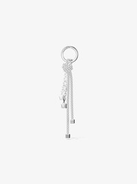 Silver-Tone and Speckled Cord Bag Charm