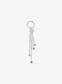 Silver-Tone and Speckled Cord Bag Charm