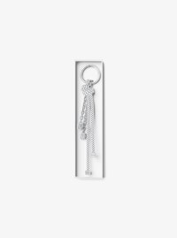 Silver-Tone and Speckled Cord Bag Charm