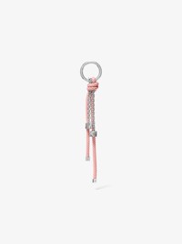 Silver-Tone and Speckled Cord Bag Charm