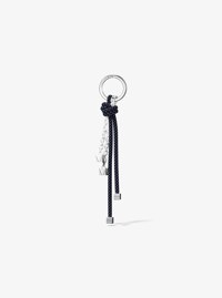 Silver-Tone and Speckled Cord Bag Charm