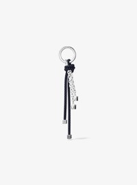 Silver-Tone and Speckled Cord Bag Charm