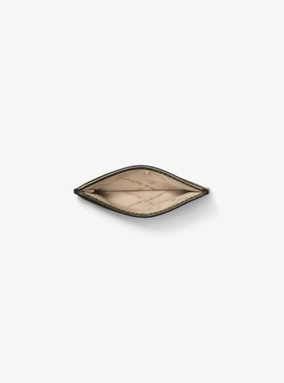 Jet Set Pebbled Leather Card Case in IVY | Michael Kors