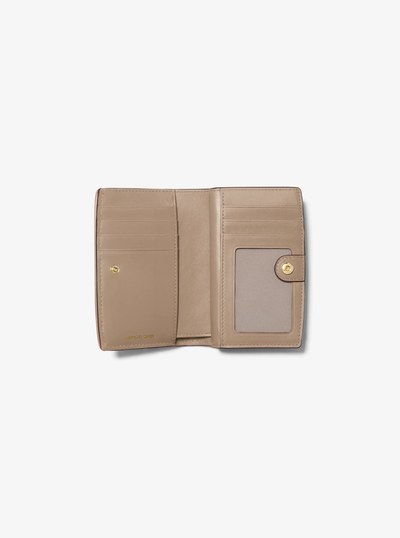 Bryant Medium Logo Jacquard Wallet in BIRCH | Michael Kors